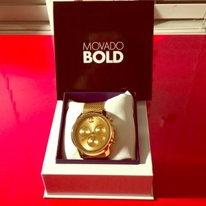 Men’s watch, MOVADO watch, authenticity gold watch
